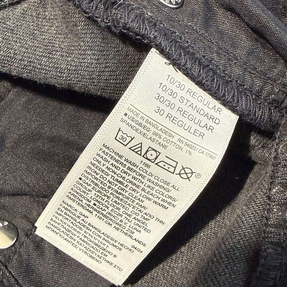 Gap High Rise 90s Straight Leg Jeans Womens 10/30R Washed Black Denim Normcore - Picture 5 of 9